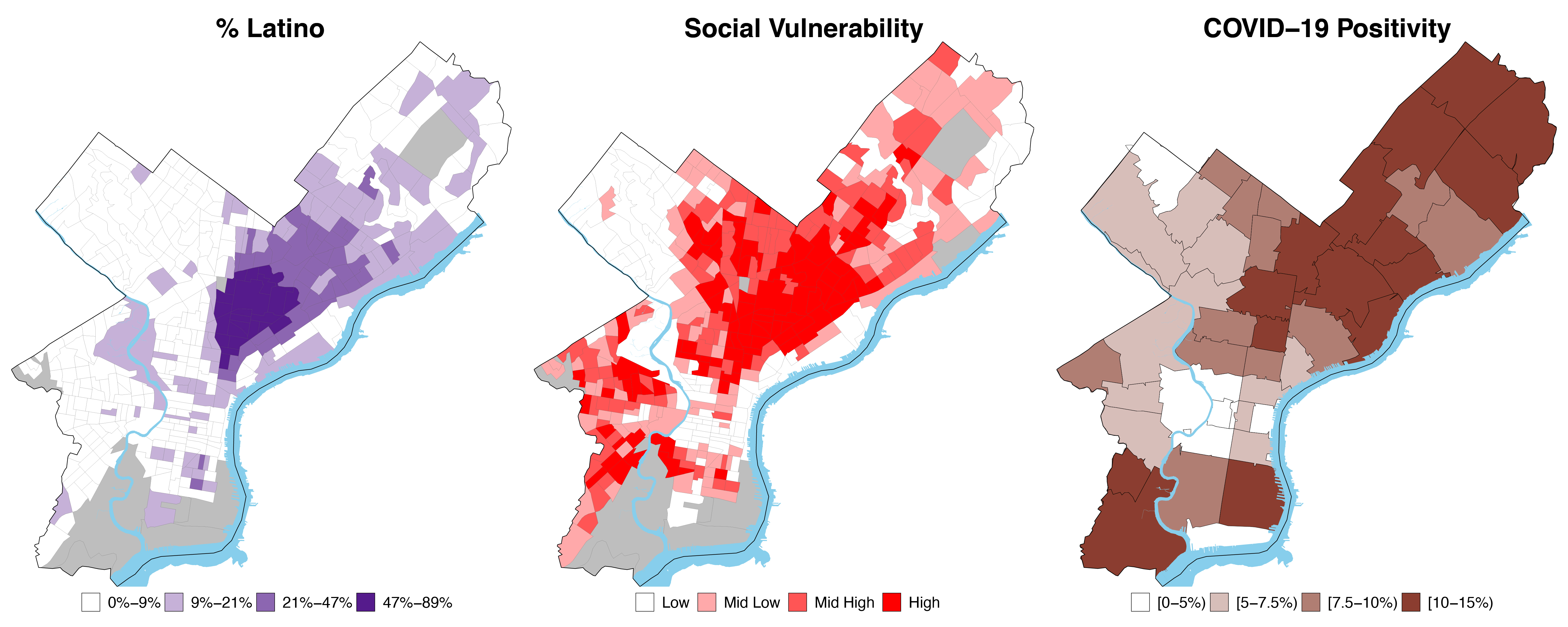 spatial distribution of Latinos, social vulnerability, and COVID-19 positivity